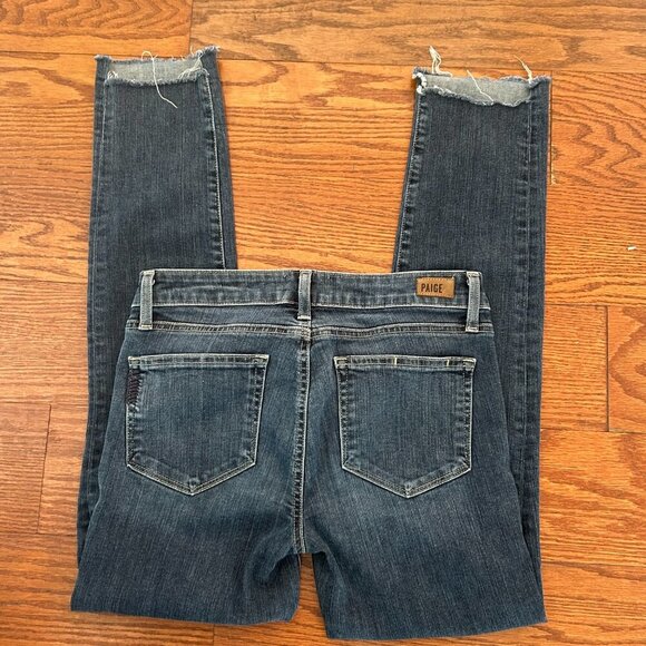 PAIGE Denim Skyline Ankle Peg Jeans Size 27 Raw Hem - Picture 11 of 12